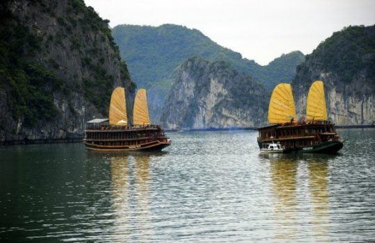 Junk Boats in Halong Bay Helen in Wonderlust