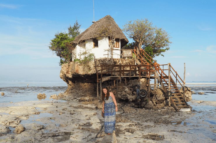 The Rock Zanzibar When the Tide is Out