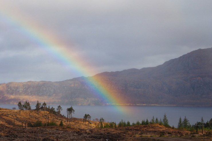 Rainbow in the Scottish Highlands