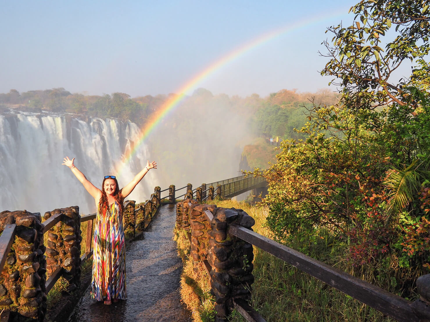 Victoria Falls Rainbow on the Knife Edge Bridge