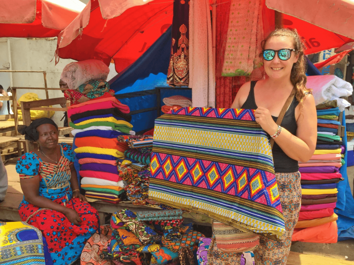 Lappa fabric shopping in Sierra Leone