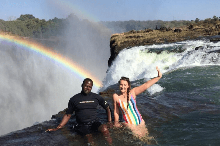 Rainbow at Devil's Pool, Livingstone in Zambia