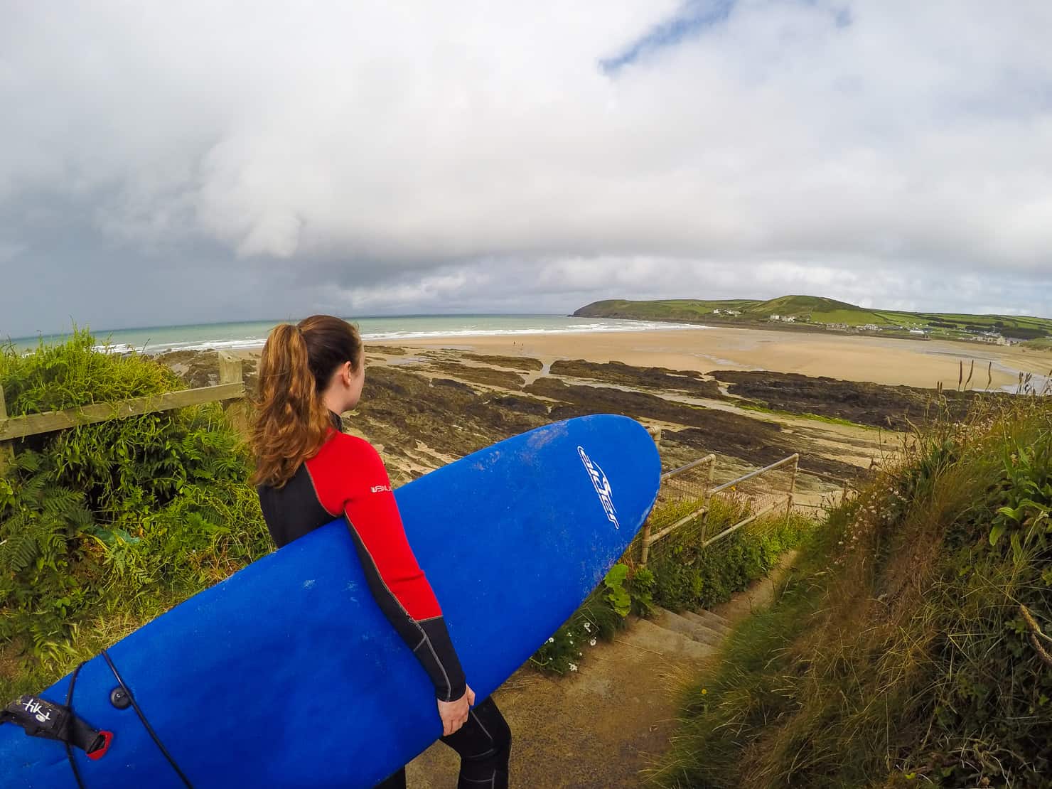 Surfing in Croyde Bay Devon