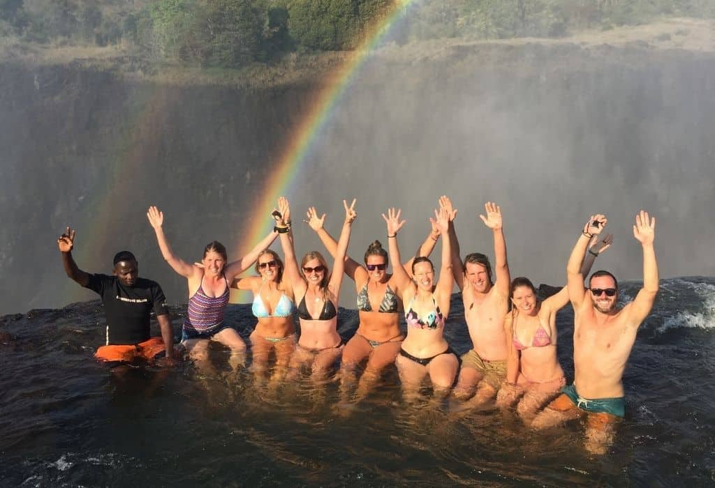 Group at Devil's Pool Zambia