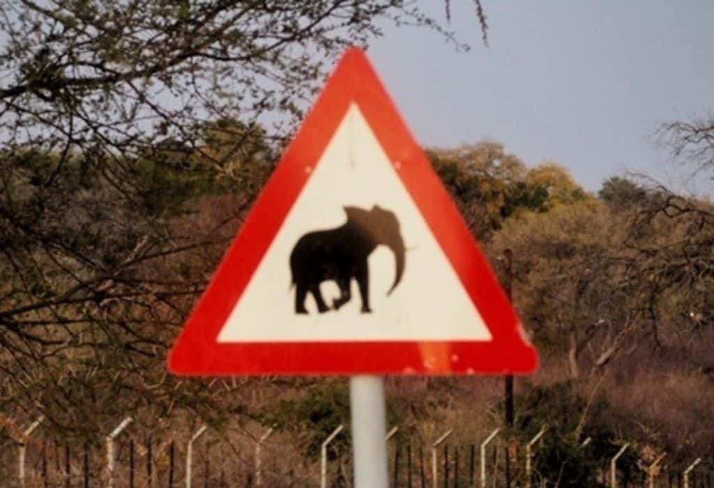 Elephants Crossing - Botswana Road Sign