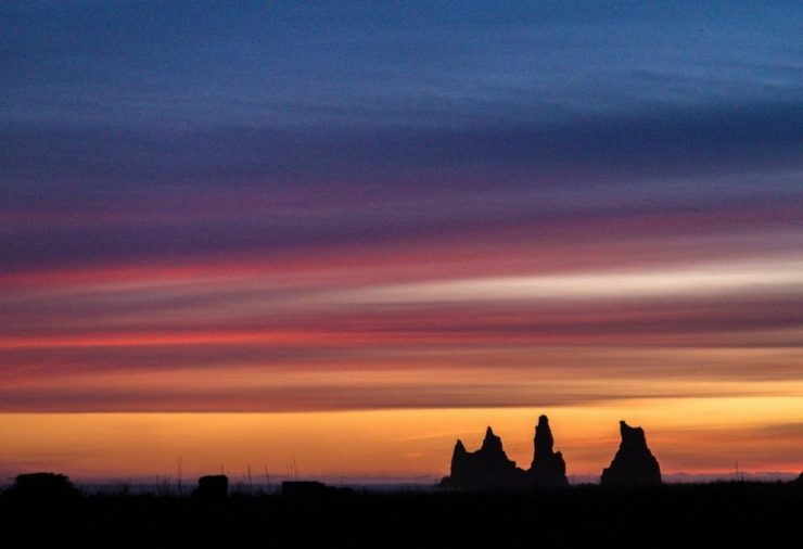 Reynisdrangar basalt sea stacks, Iceland