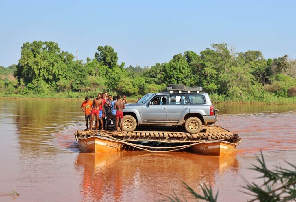 Raft river crossing Madagascar