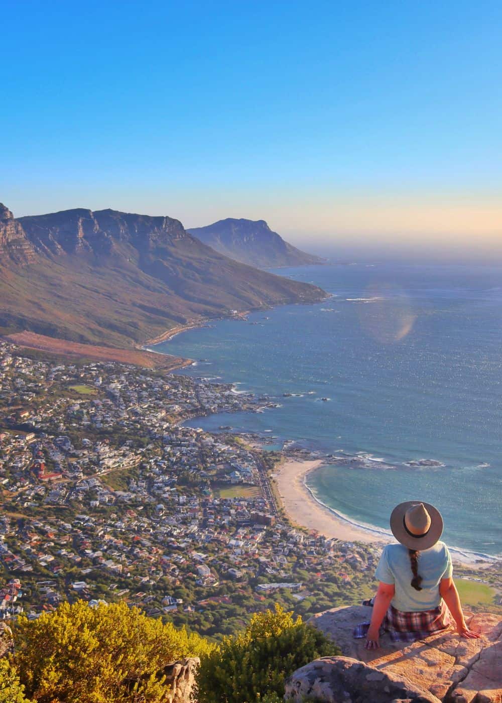 Girl on top of Lion's Head, South Africa