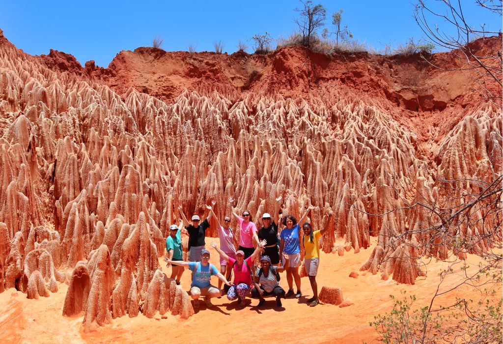 Group tour at Tsingy Rouge in Madagascar